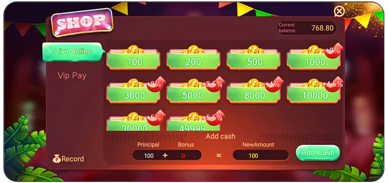 Add Cash Program In Sky Teen Patti App