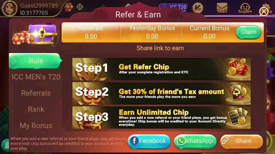 How To Refer & Earn In Teen Patti Sky App