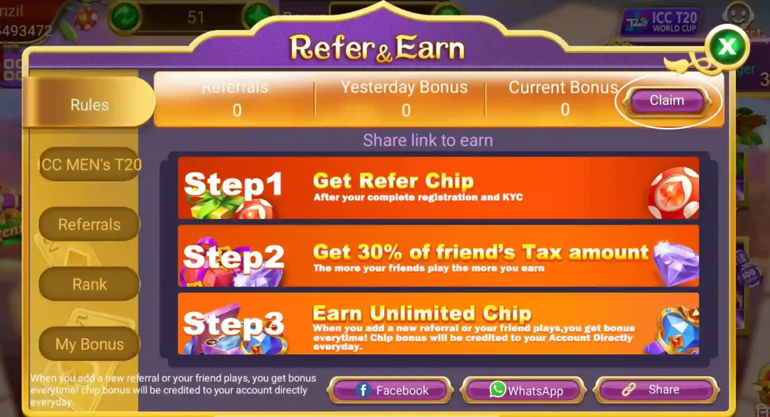 Share Program In 666e Rummy APK