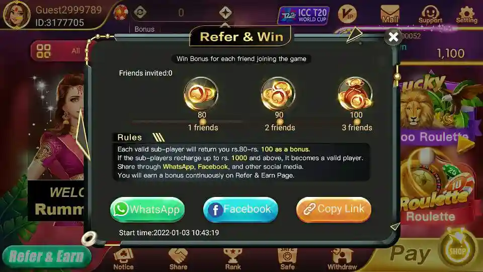 Share Program In Teen Patti Sky App