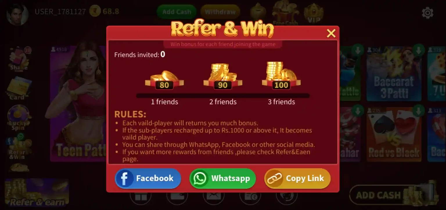 Rummy 888 App Refer Earn