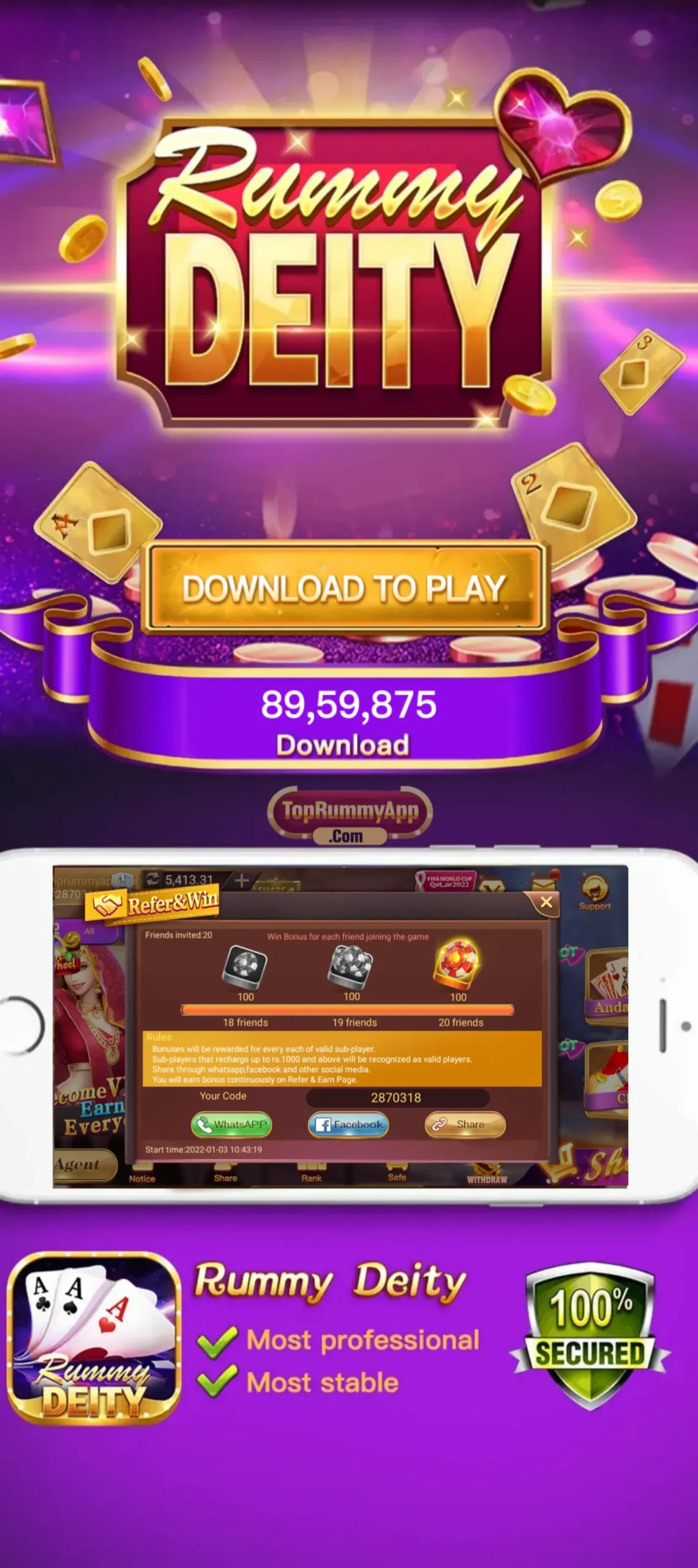 Rummy Deity App Banner