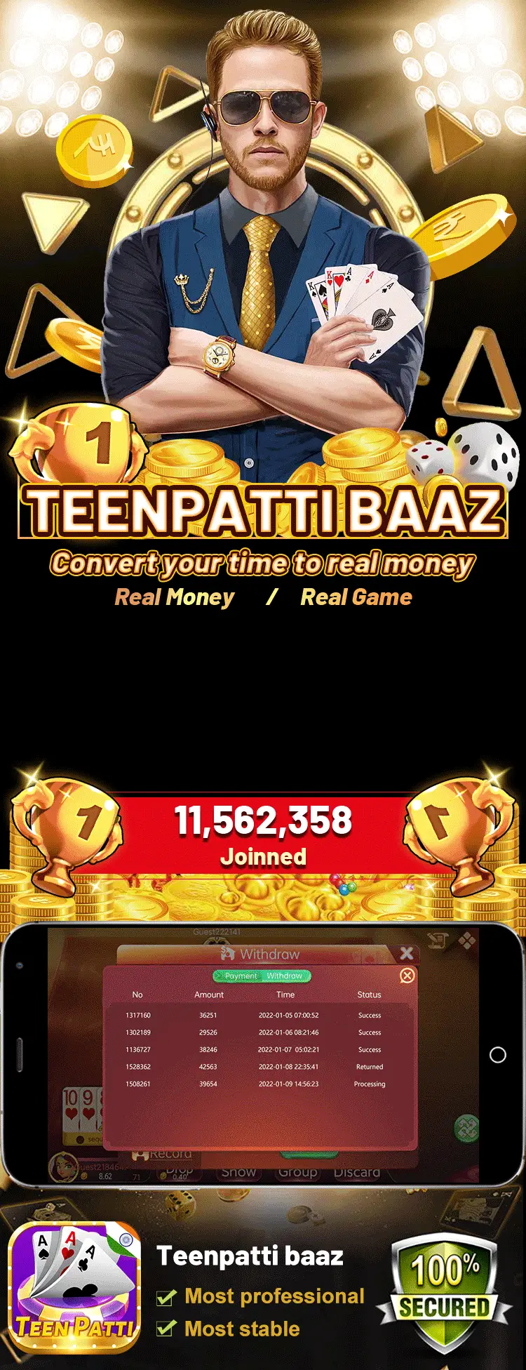 Teen Patti Baaz App Banner