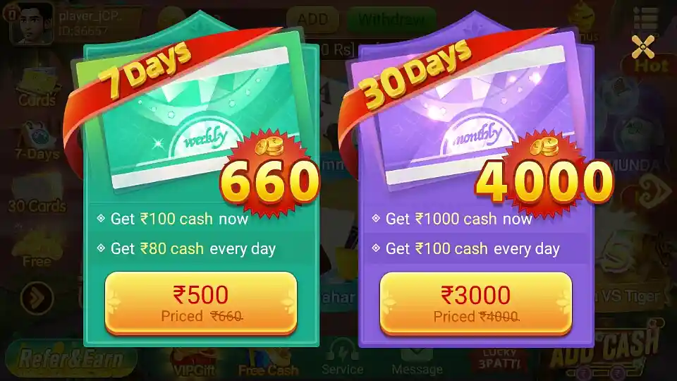 Cards Program In Teen Patti Circle Game