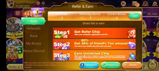 Refer And Program Of Rummy Mate App