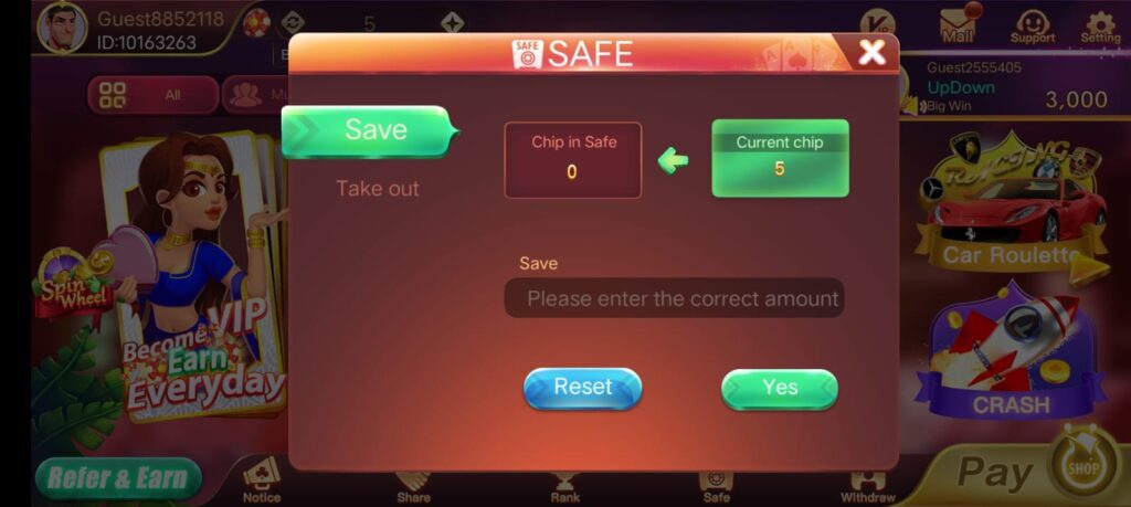 Safe Button Program In Rummy Rainbow APK