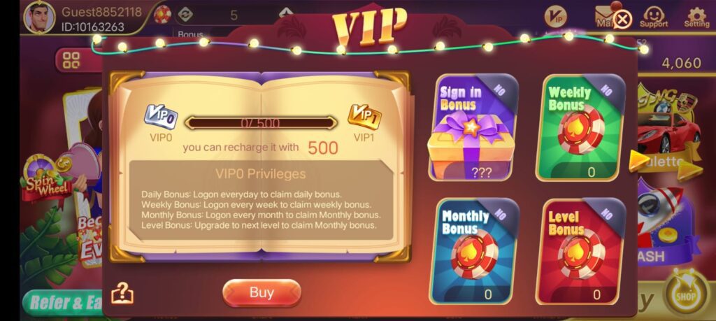 VIP Program In Rummy Rainbow App